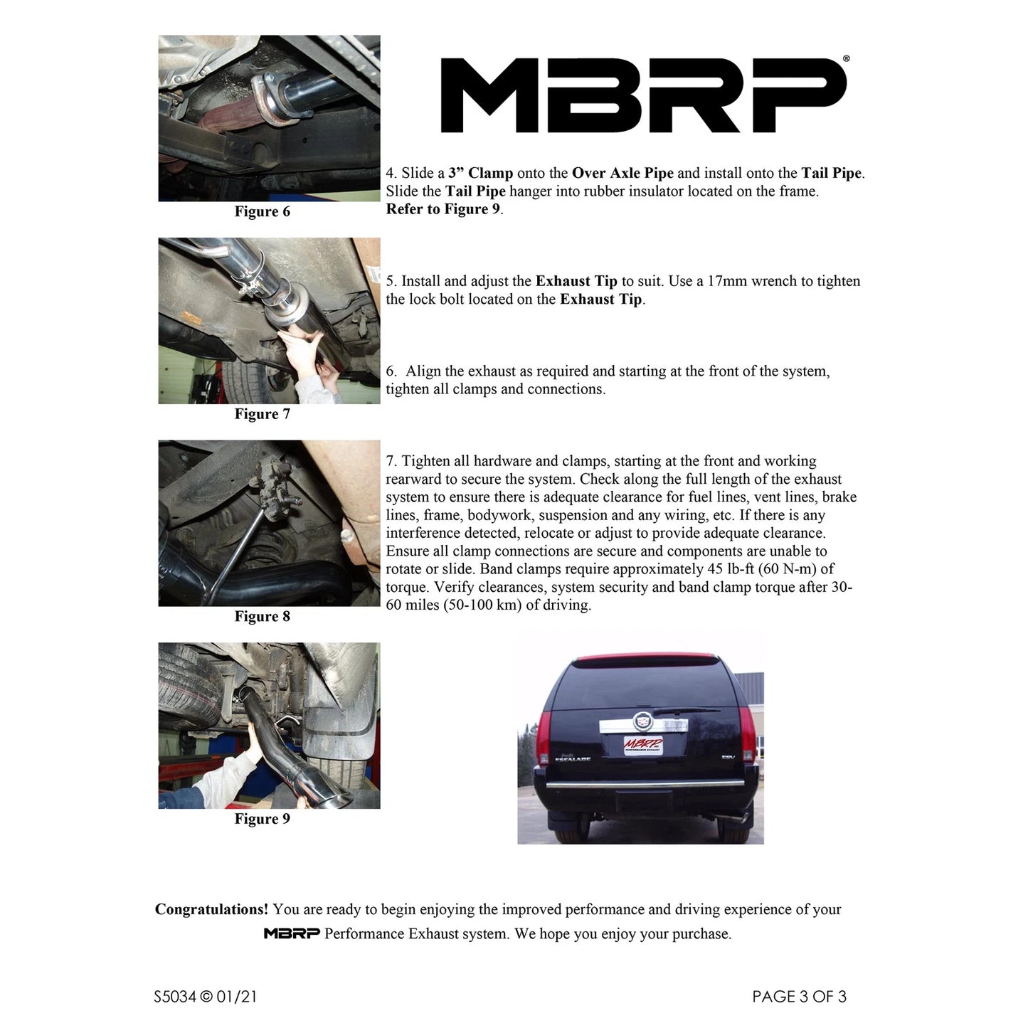 MBRP 2007-2009 Cadillac/GMC Escalade EXTESV/Yukon Denali XL 6.2L Cat Back Single Side