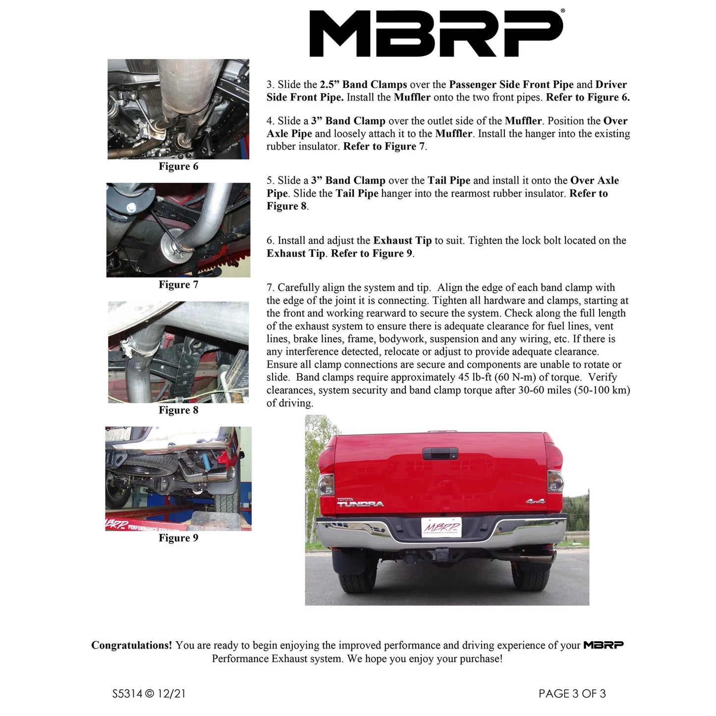 MBRP 2009-2014 Toyota Tundra 5.7L EC-Std. & SB/CC-SB 3in Cat-Back Single Side AL - Black