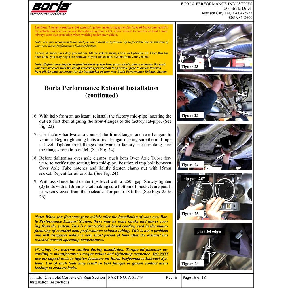 Borla 2014 Chevrolet Corvette C7 6.2L 8cyl ATAK Exhaust w/ NPP Dual Mode (rear section only)
