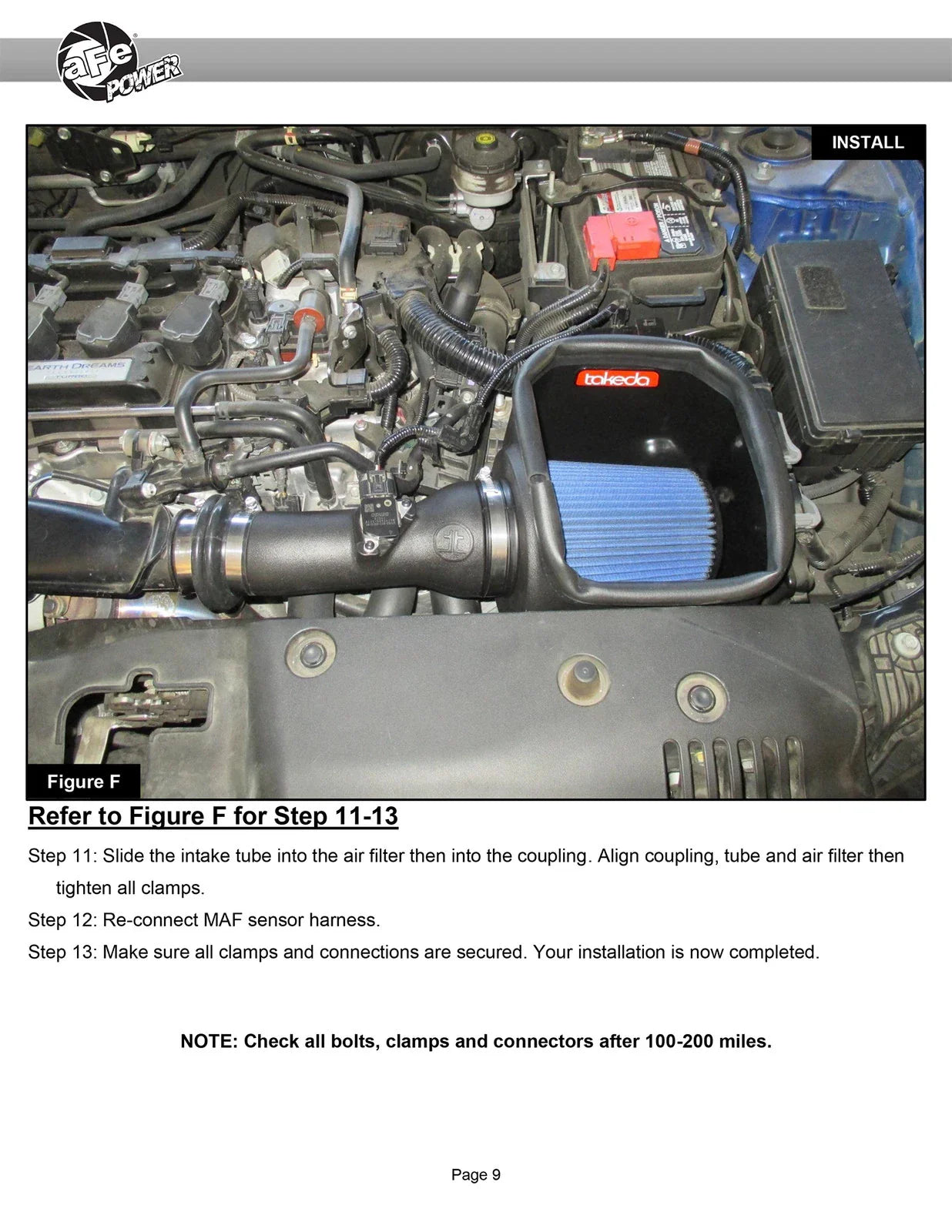 aFe Takeda Intakes Stage-2 Pro 5R AIS 16-19 Honda Civic I4-1.5L (t)