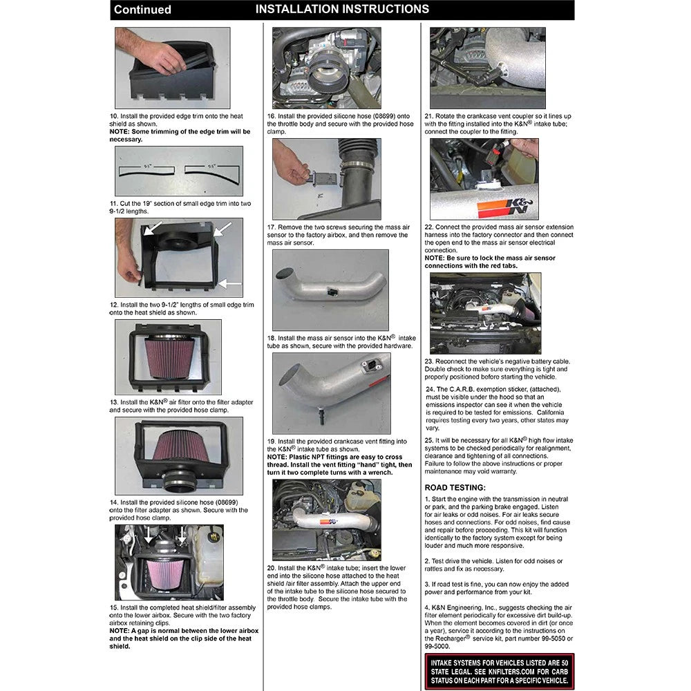 K&N 09-10 Ford F150 4.6L V8 F/I High Flow Performance Kit