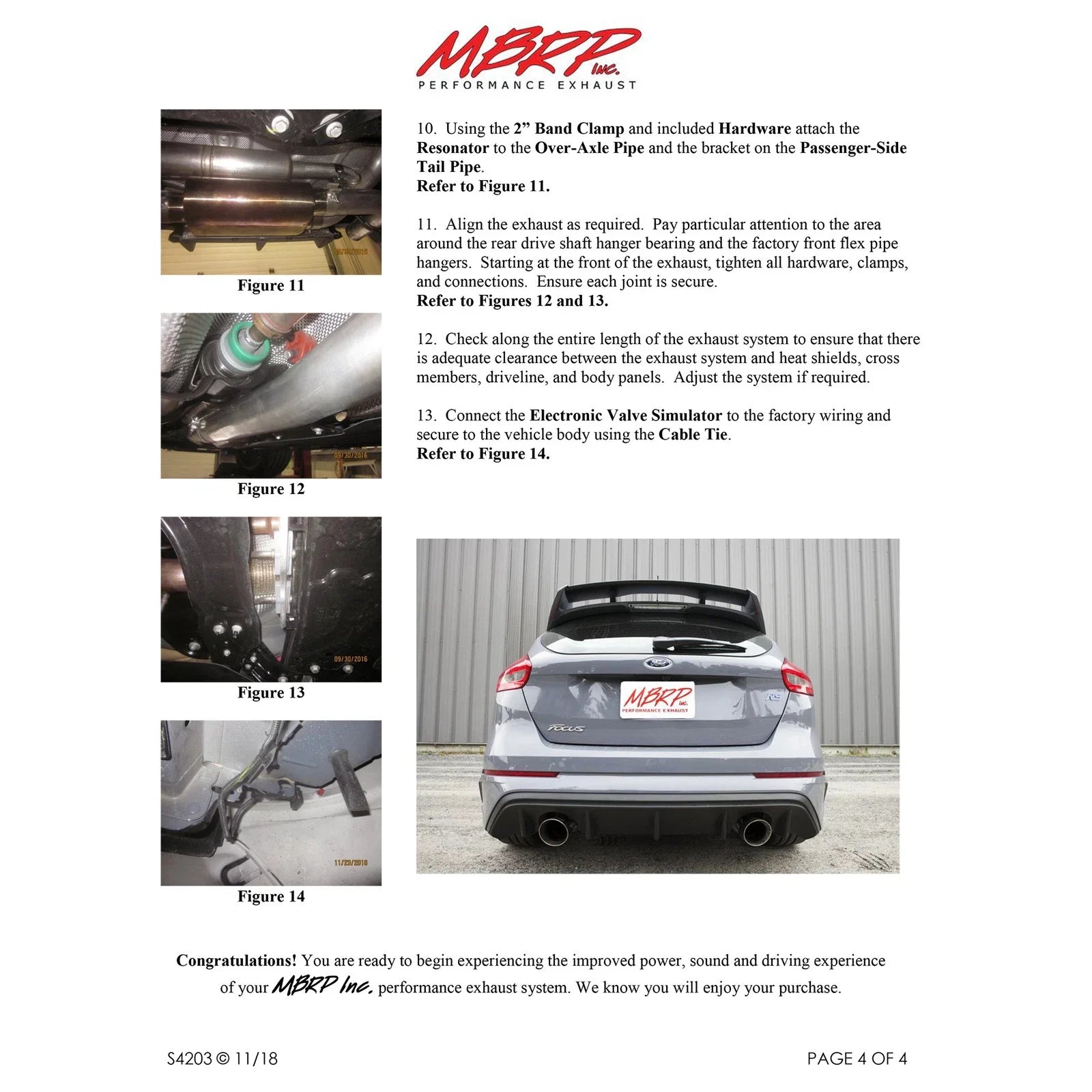 MBRP 2016+ Ford Focus RS 3in Dual Outlet Cat-Back Exhaust T409 SS