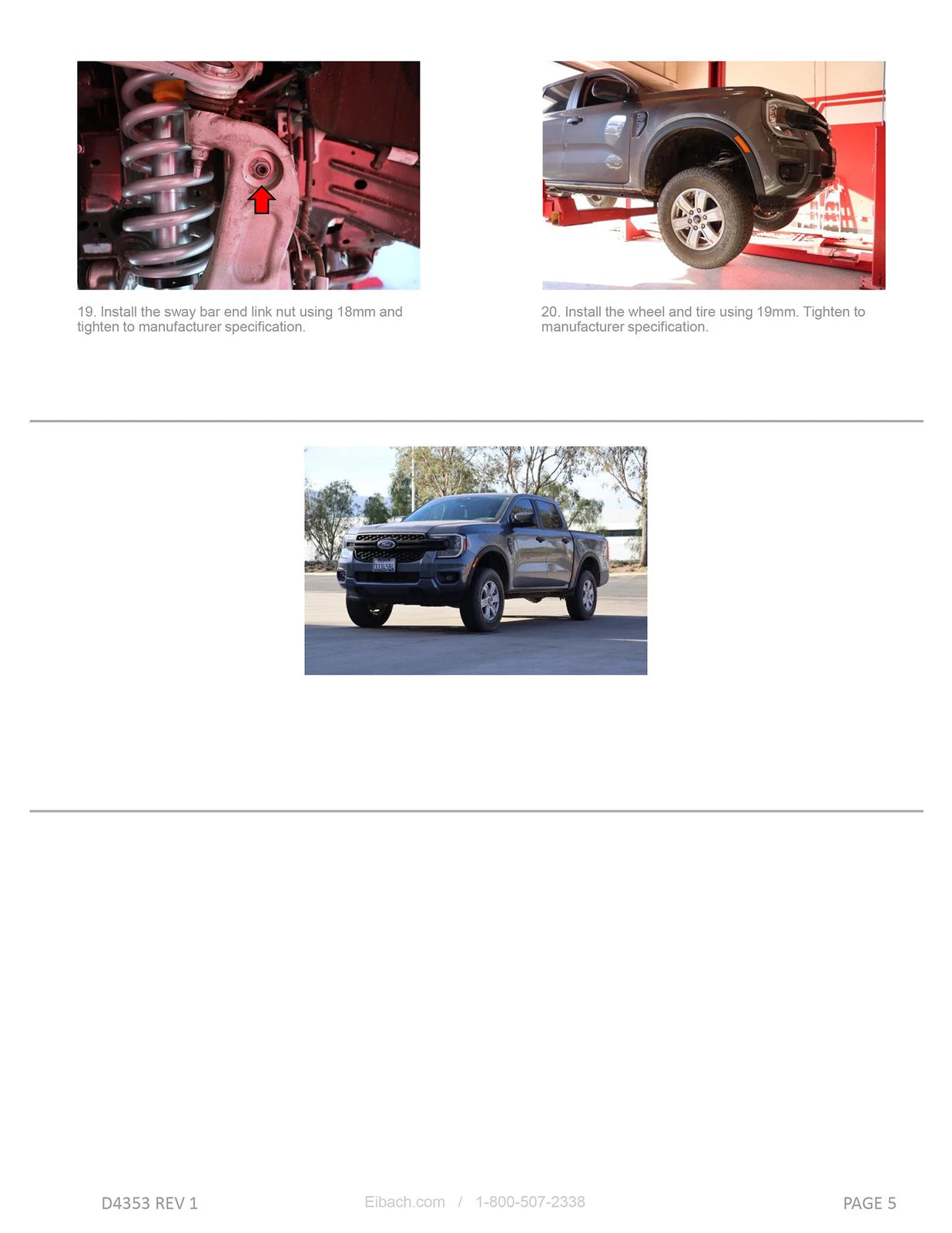 Eibach 24-25 Ford Ranger 2.3L EcoBoost 2WD Pro-Truck Lift Kit - Stage 2R