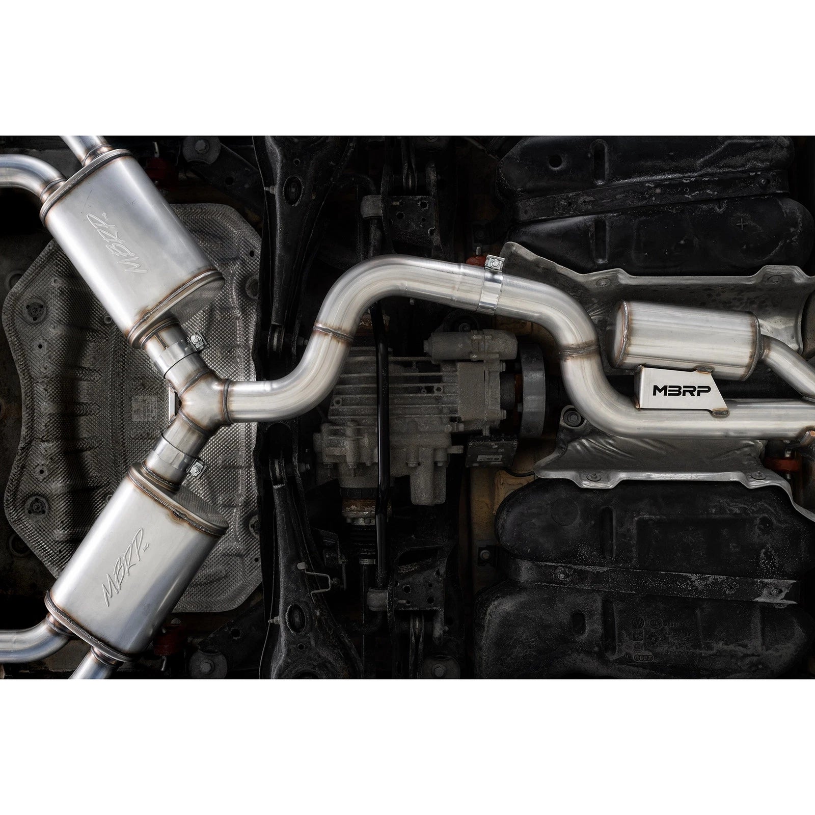 MBRP 15-18 Audi S3 SS 3in Quad Split Rear Exit w/ Carbon Fiber Tips - T304