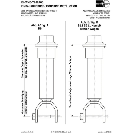 Bilstein B6 2003 Mercedes-Benz E320 Base Sedan Front 46mm Monotube Shock Absorber