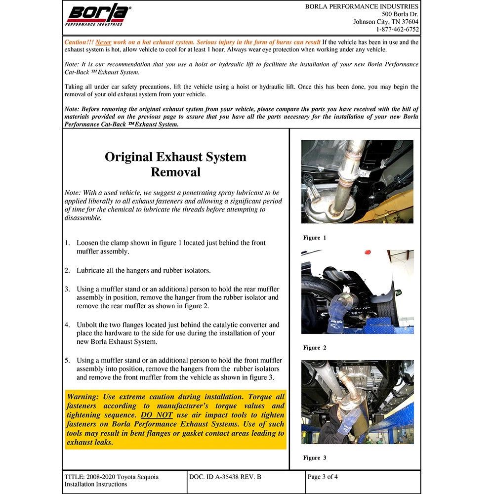 Borla 08-12 Toyota Sequoia SR5/Platinum/Ltd 5.7L 8cyl AT 6spd RWD/4WD SS Catback Exhaust