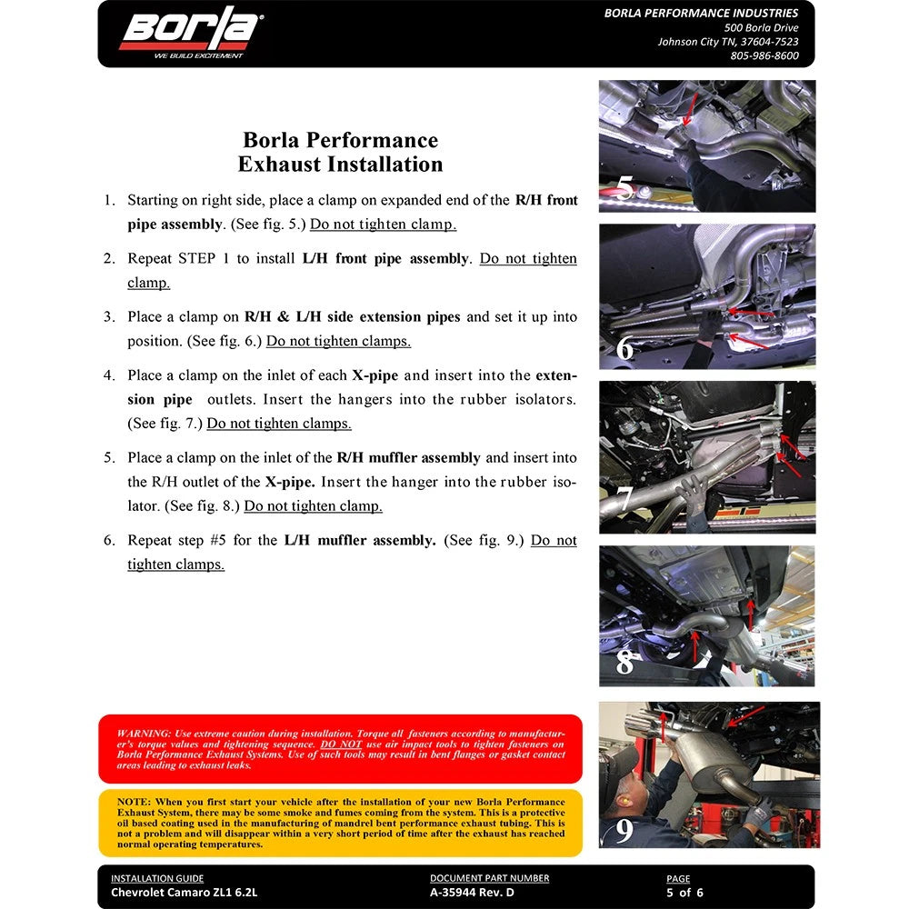 Borla 2017+ Chevy Camaro ZL1 6.2 ATAK Catback Exhaust w/ Dual Split Rear Exit