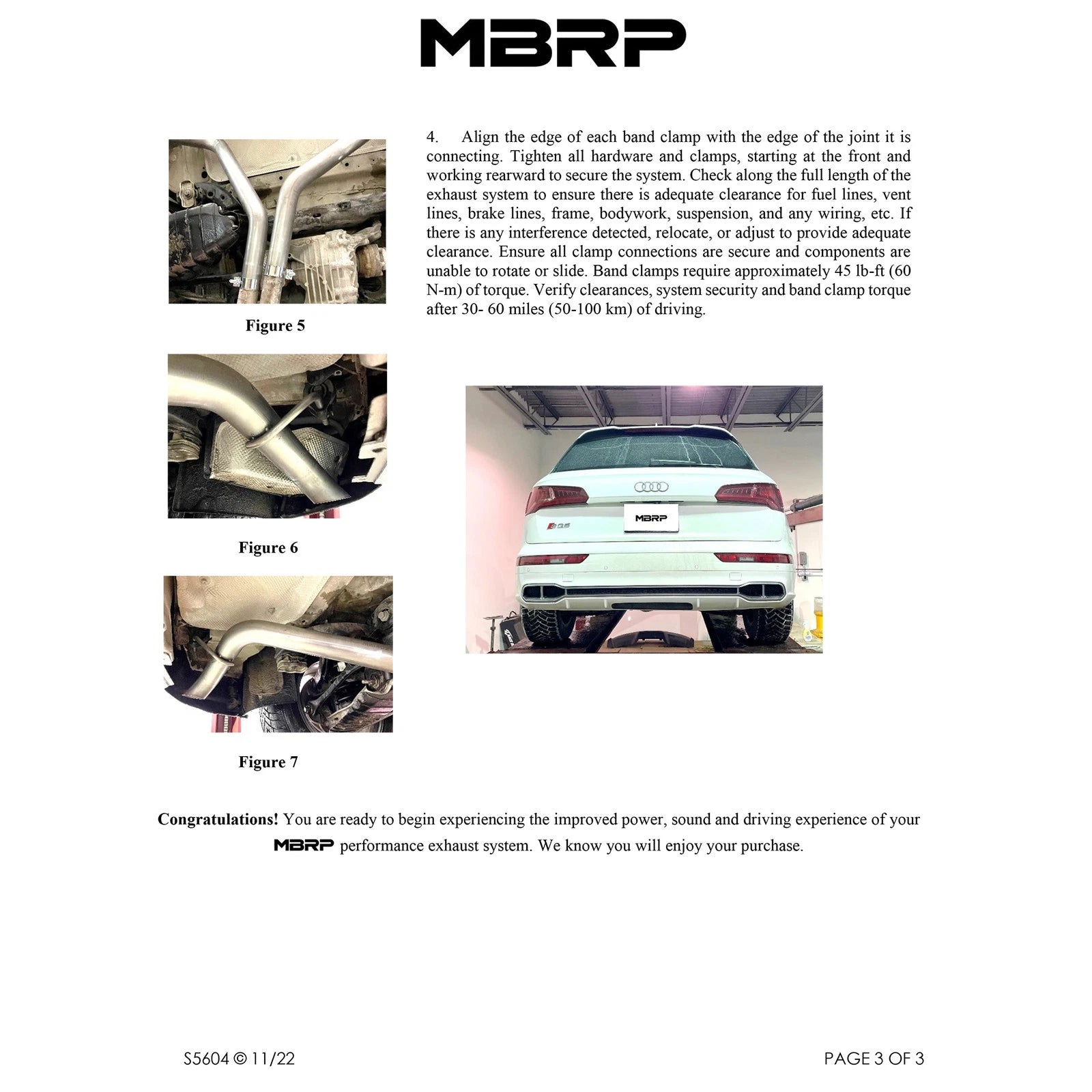 MBRP 18-21 Audi SQ5 3.0T Dual Rear Exit 2.5in Axle Back - T304