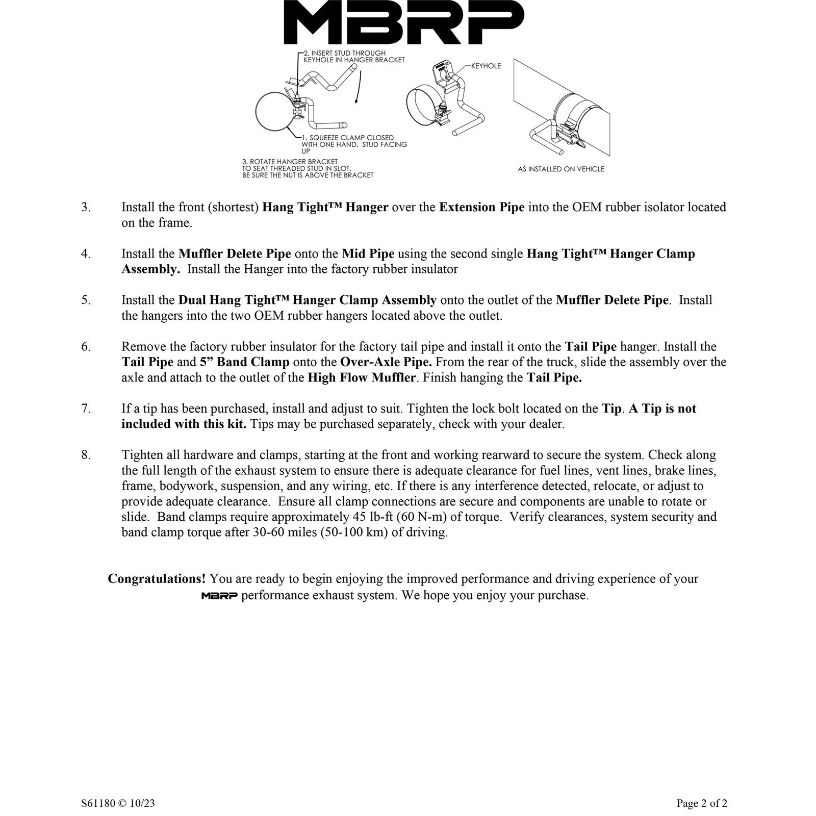 MBRP 2500/3500 Cummins 600/610 5in Cat Back Single Side Exit No Muffler AL