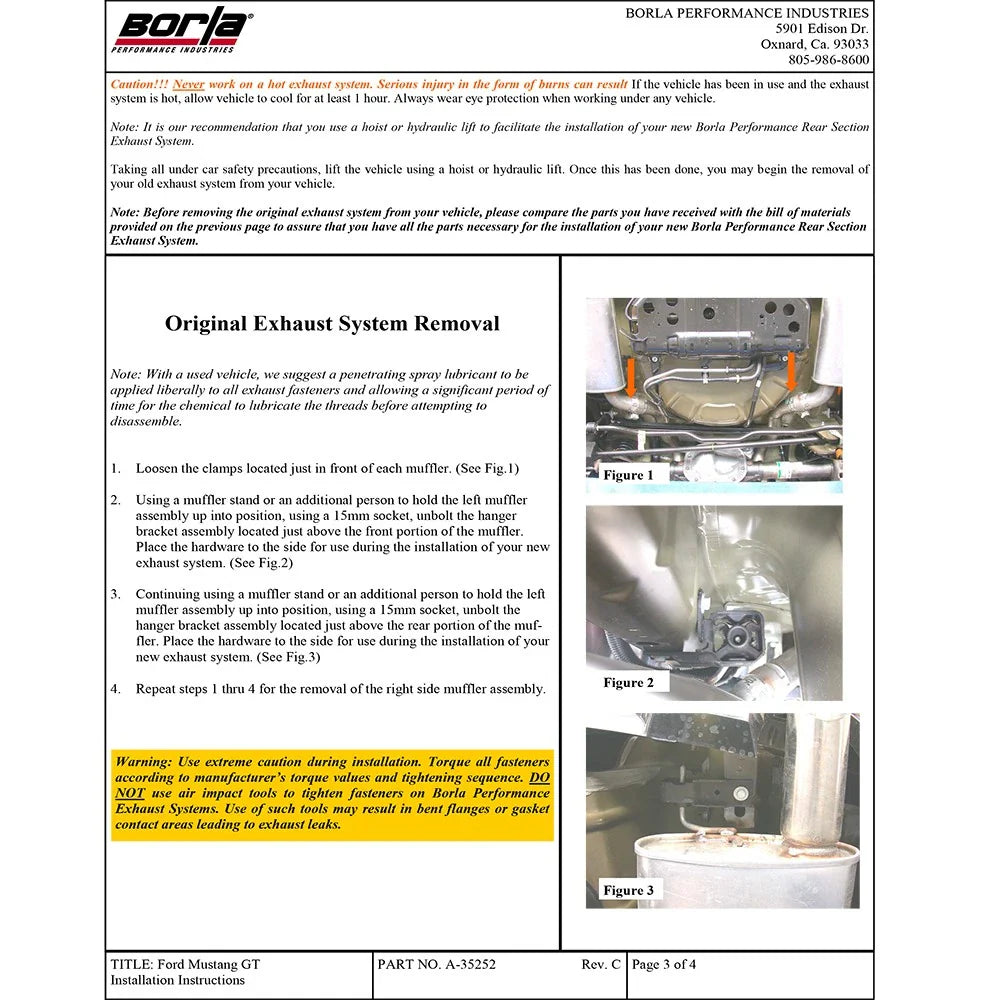 Borla 05-09 Mustang GT/Bullitt 4.6L 8cyl Aggressive ATAK Exhaust (rear section only)
