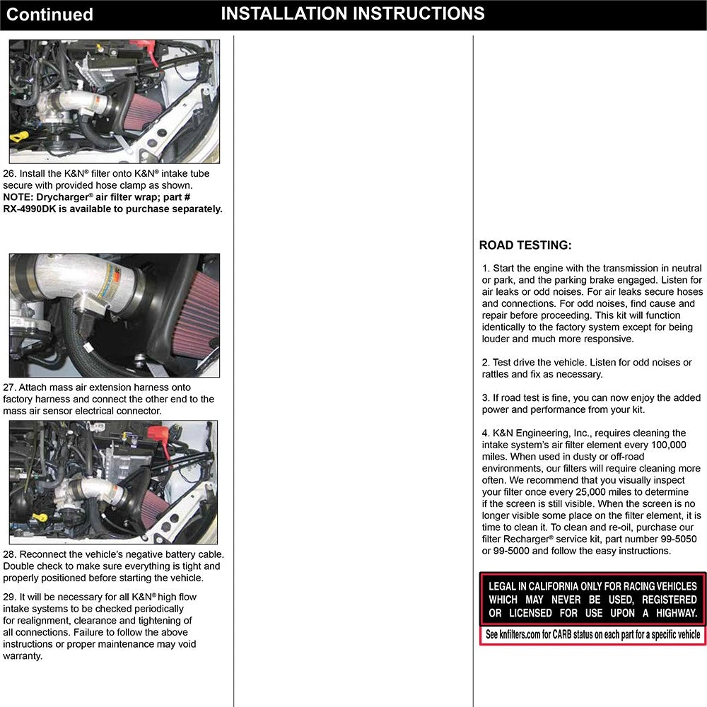K&N 10 Ford Focus L4-2.0L Typhoon Short Ram Intake