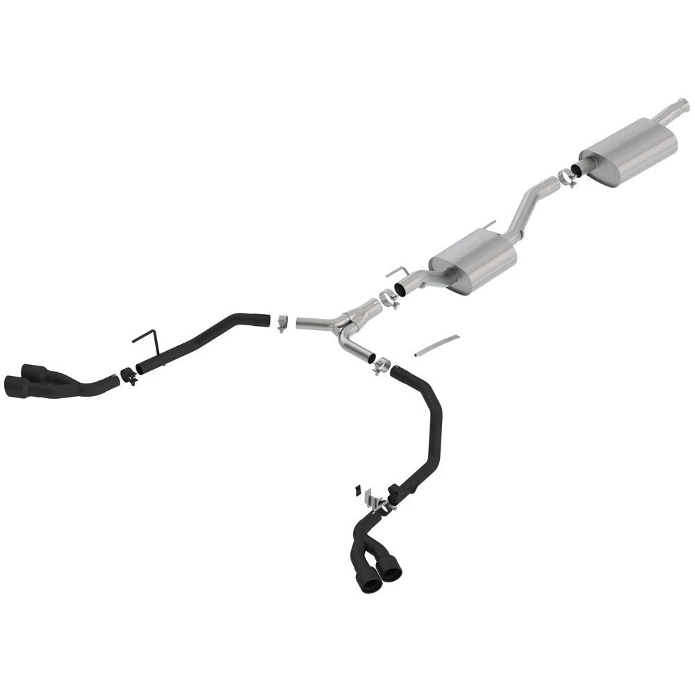 Borla 2020 Jeep Gladiator JT 3.6L V6 AT/MT AWD 2.75-2in Touring Catback Ceramic Blk Tailpipe & Tips