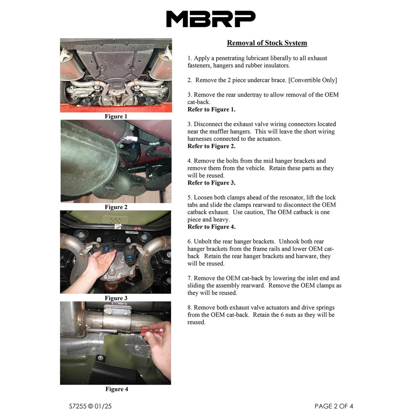 MBRP 2024+ For Mustang GT (S650) 3in Cat-Back Quad Tip - 4in Carbon Fiber Tips