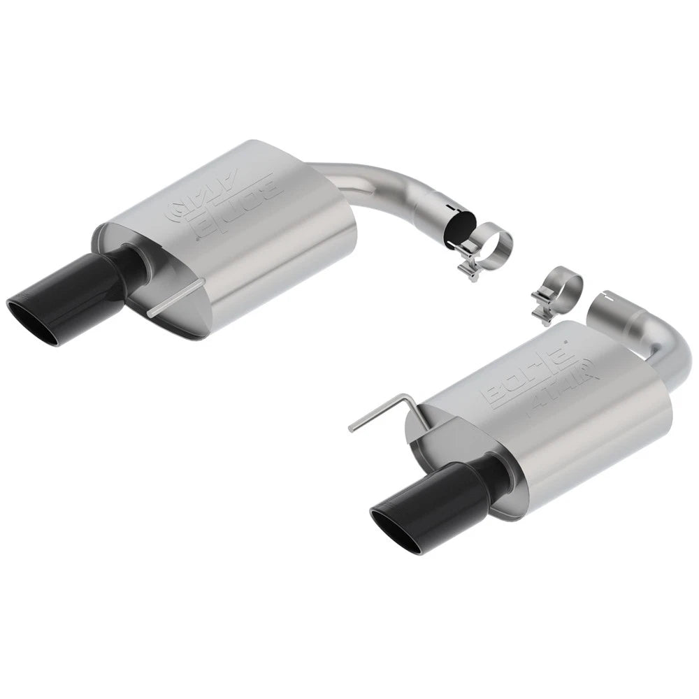 Borla Atak S Rear Section 15-17 Ford Mustang GT 5.0L V8 MT/AT 2.5in pipe 4in tip (Black Chrome)
