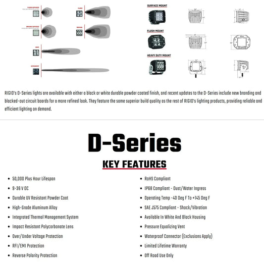 Rigid Industries Marine - Flush Mount - Dually - 60 Deg. Lens - Single