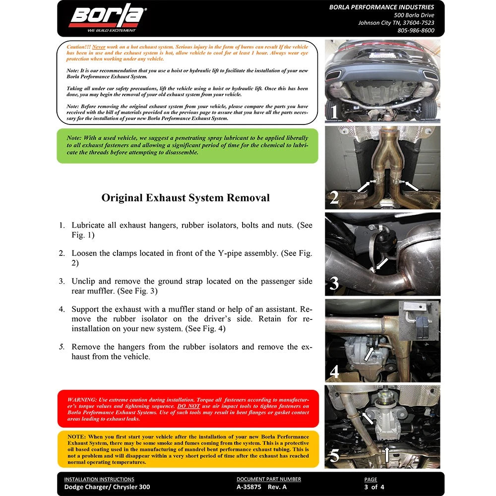 Borla 15-16 Dodge Charger 3.6L V6 ATAK Cat Back Exhaust (Uses Factory Valence)