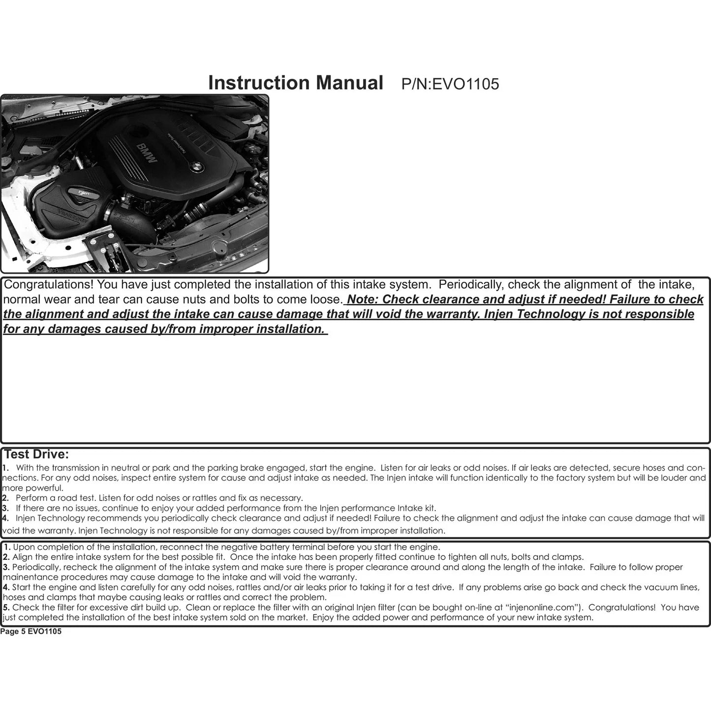 Injen 16-19 BMW 340/ 440/ M140/ M240 i/ix 3.0T (B58) Evolution Intake