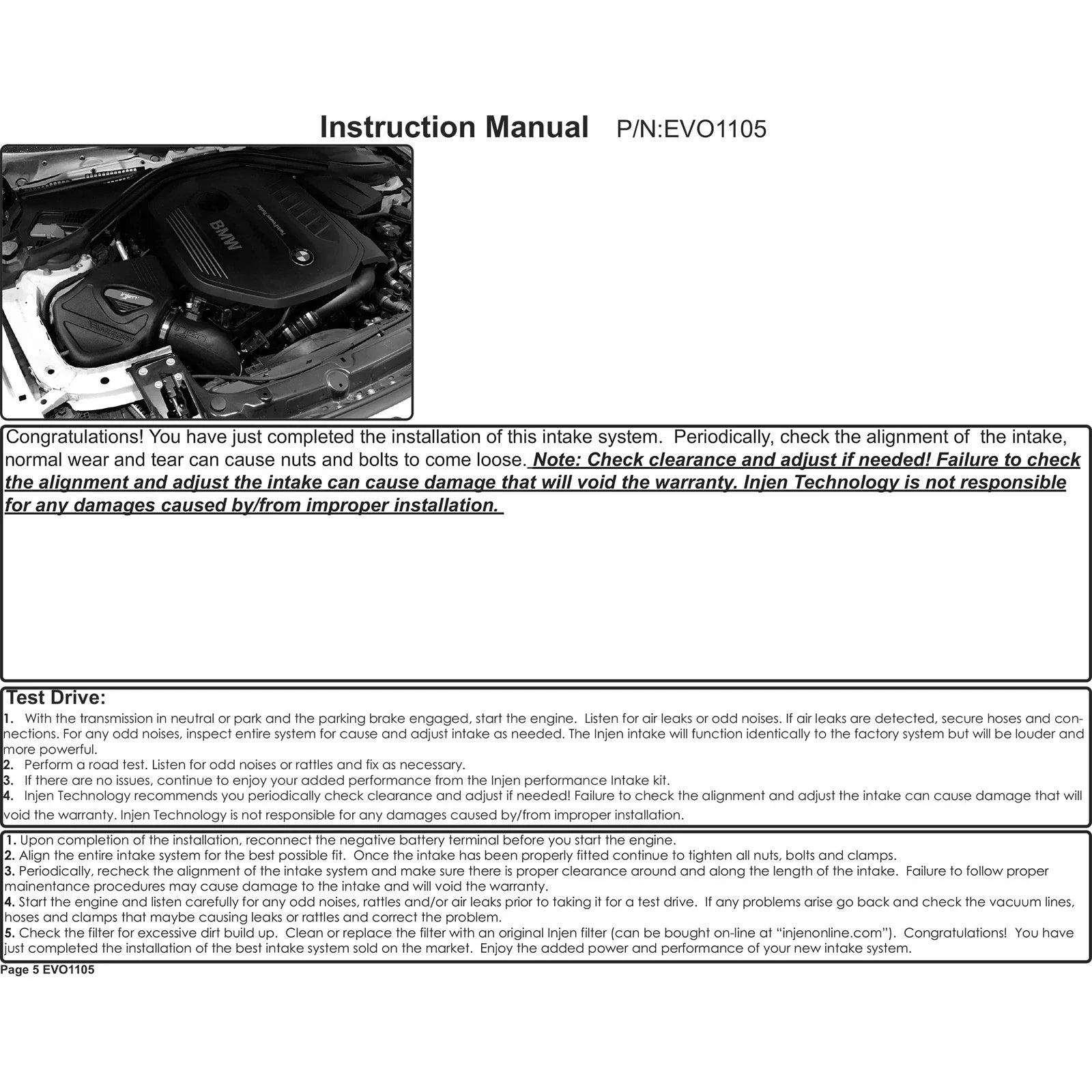 Injen 16-19 BMW 340/ 440/ M140/ M240 i/ix 3.0T (B58) Evolution Intake