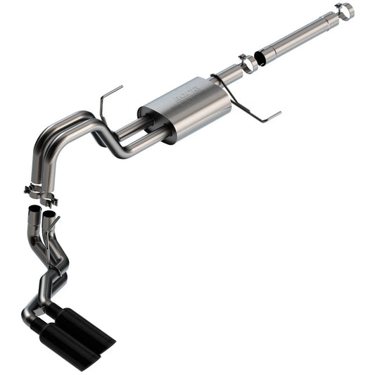 Borla 21-22 Ford F-150 Powerboost 3.5L V6 2WD & 4WD 4DR 3in, 2.25in S-TYPE Black Chrome Tips