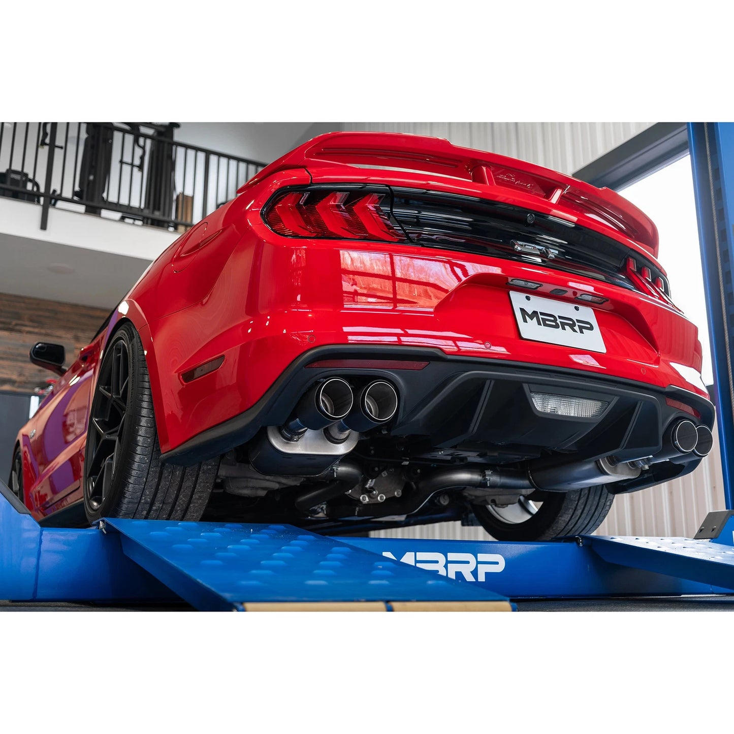 MBRP 18-20 Ford Mustang GT 5.0 w/ Quad Tip Active Exhaust Cat Back Split Rear T304 w/ Carb Fib Tips