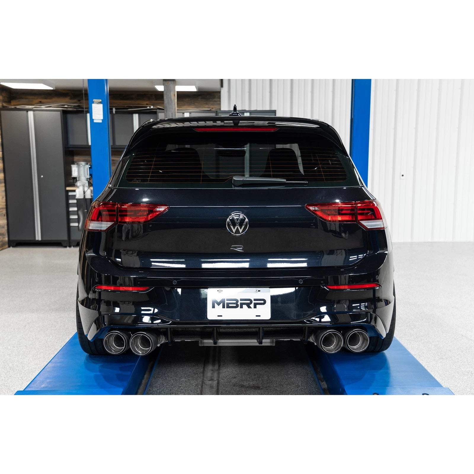 MBRP 2022 Volkswagen Golf R MK8 T304 Stainless Steel 3in Cat-Back, Quad Rear Exit- Carbon Fiber Tip