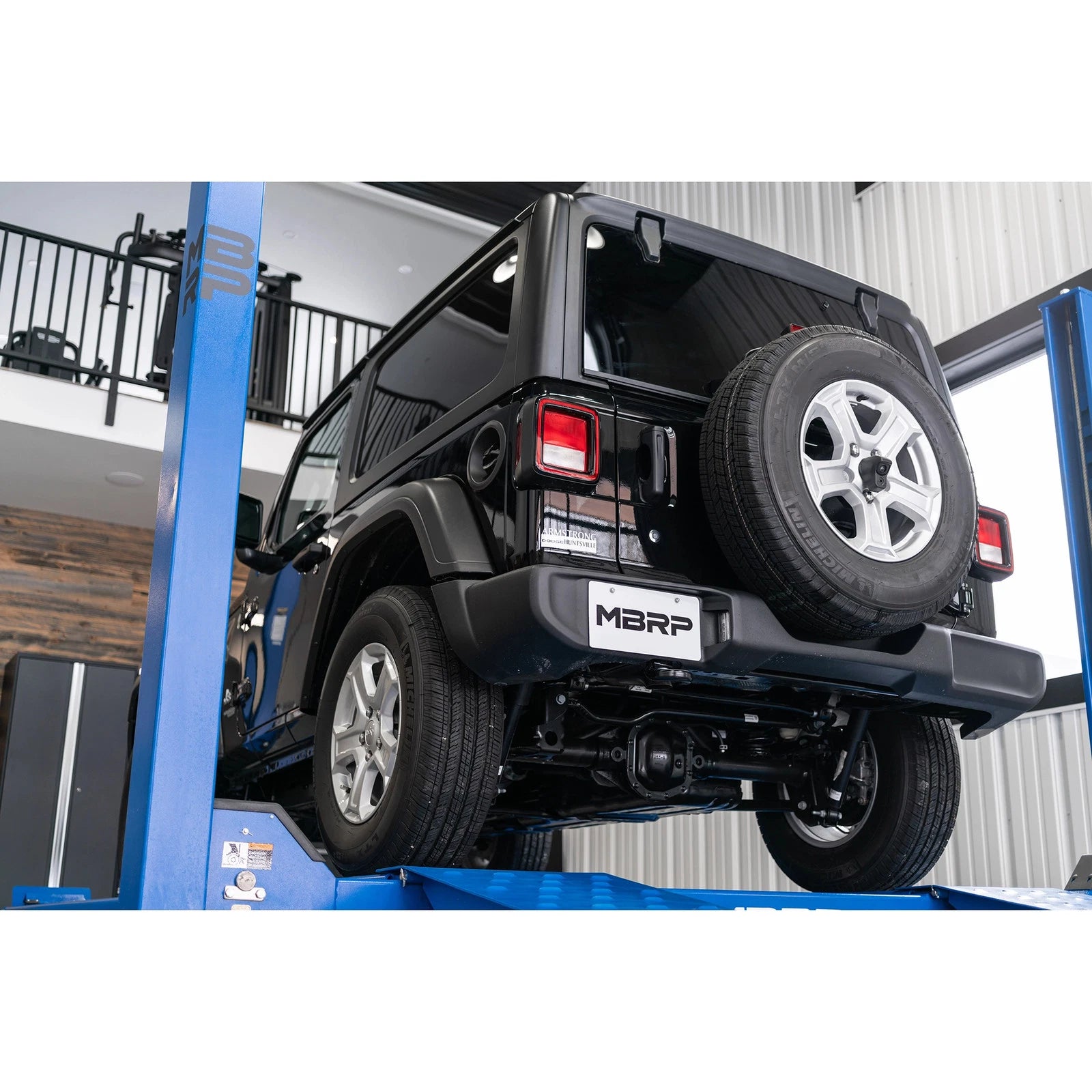MBRP 18-20 Jeep Wrangler JL 2.5in Single Rear Exit Cat Back Exhaust - Aluminum