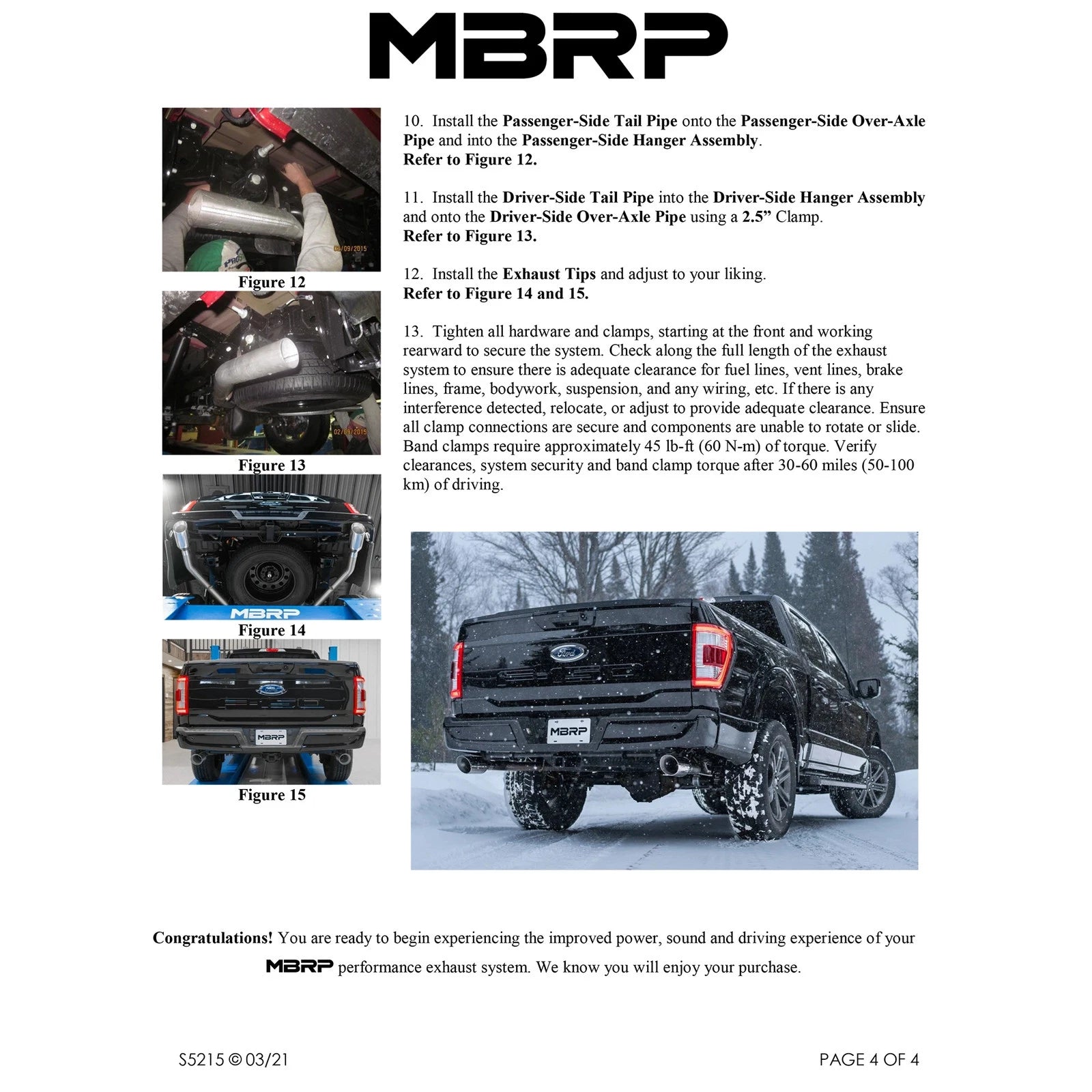 MBRP 2021+ F-150 2.7L/ 3.5L Ecoboost, 5.0L 3in Cat Back 2.5in Dual Split Rear - Black Coated
