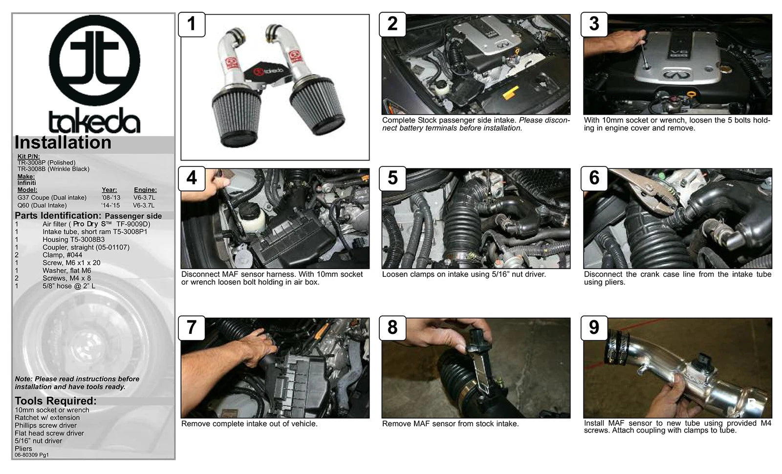 aFe Takeda Intakes Stage-2 PDS AIS PDS Infiniti G37 Coupe 08-12 V6-3.7L (pol)
