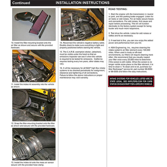K&N Performance Intake Kit FIPK; CHEVROLET CORVETTE, V8-6.0L; 2005