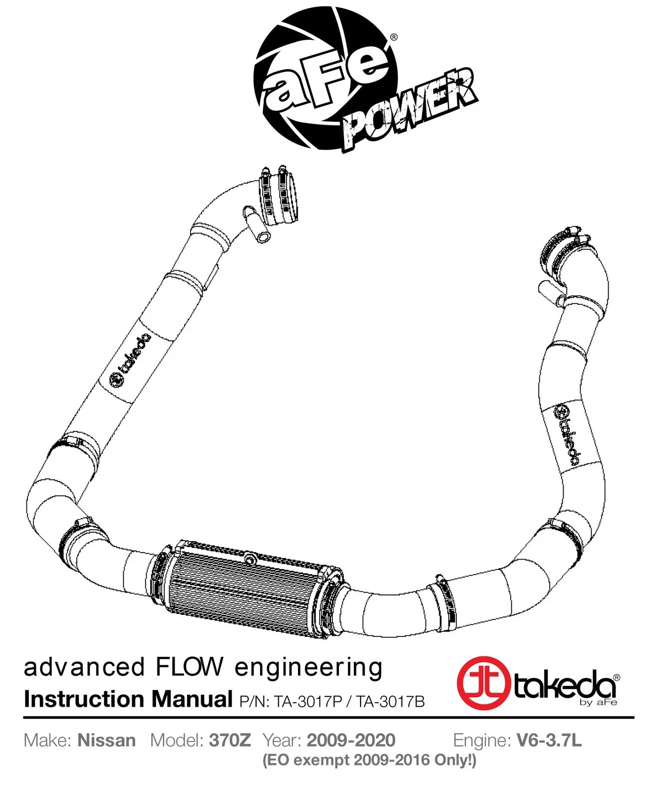 aFe Takeda Intake Stage-2 Polished Pro DRY S 09-17 Nissan 370Z V6 3.7L