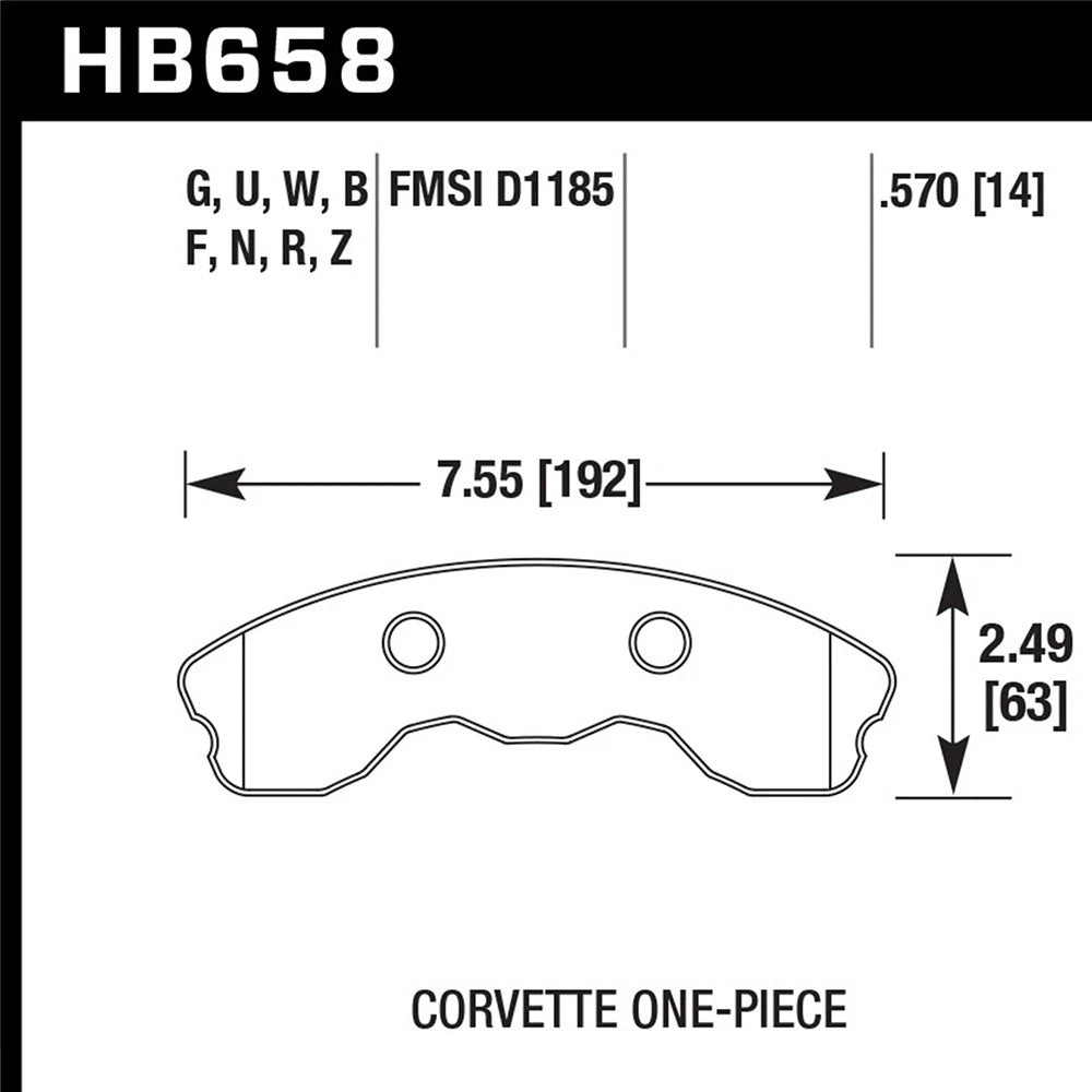 Hawk 06-10 Chevy Corvette (Improved Pad Design) Front HPS Street Brake Pads