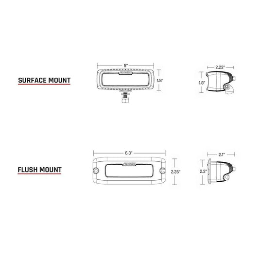 Rigid Industries SRQ - Flush Mount - Diffused - Back Up Light Kit