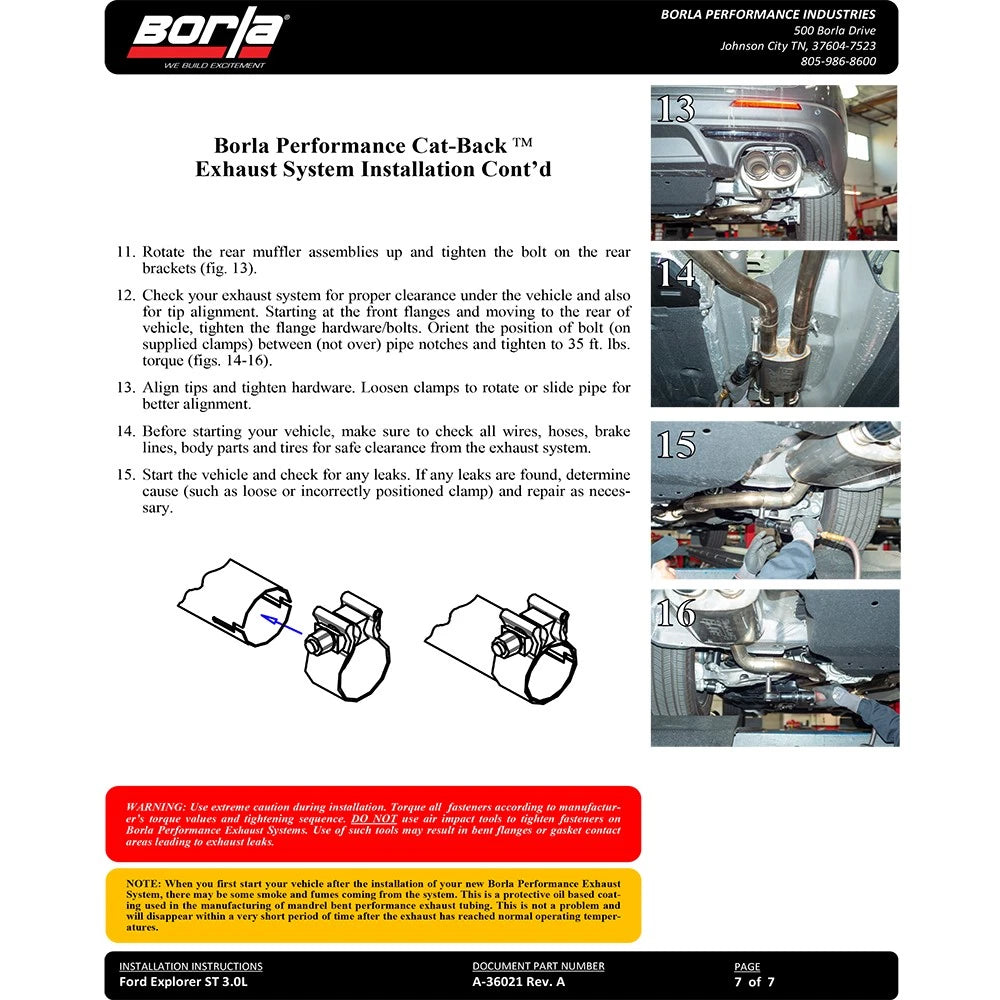 Borla 2020 Ford Explorer ST 3.0L V6 2.25in ATAK Exhaust - Chrome Tips