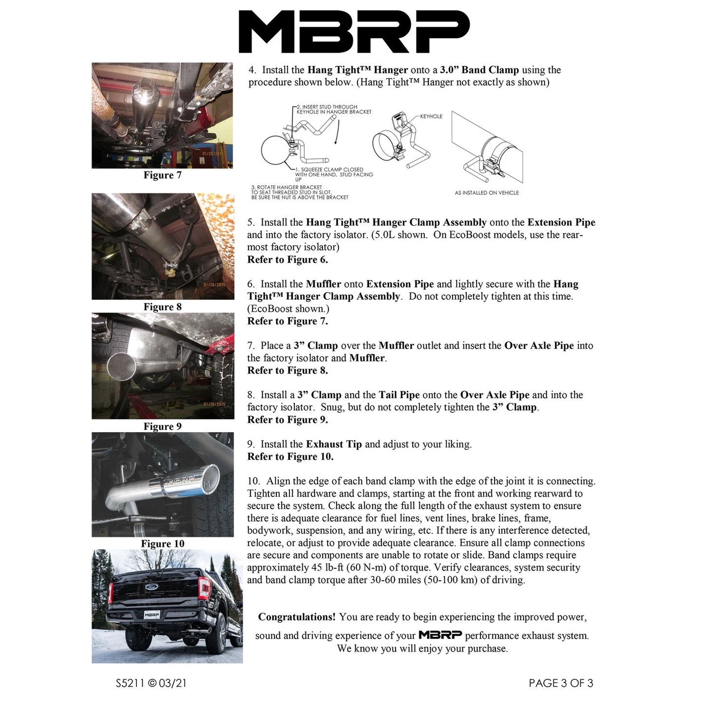 MBRP 2021+ Ford F-150 2.7L/ 3.5L Ecoboost 5.0L Single Side 3in Black Coated Catback Exhaust
