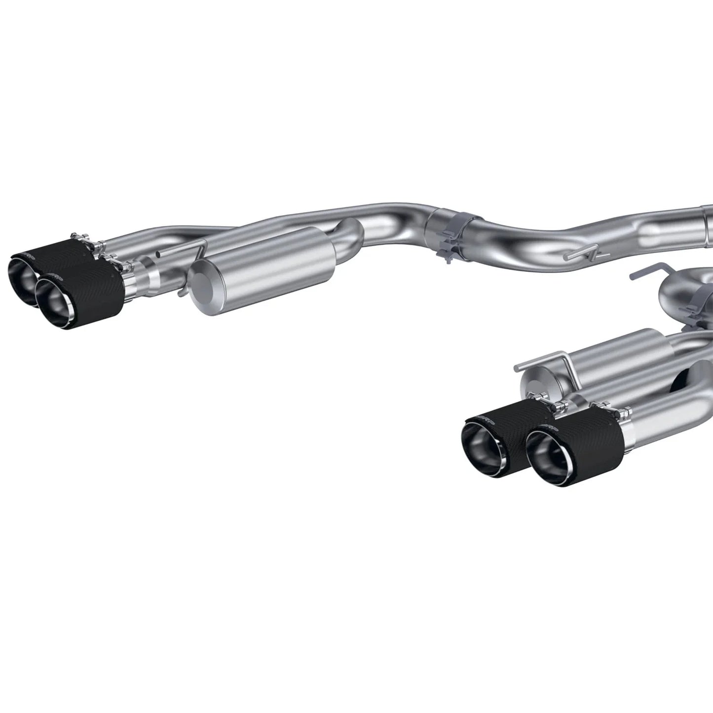 MBRP 18-22 Ford Mustang GT 5L T304 SS 3in Cat-Back Dual Rear w/4in Quad Carbon Fiber Tips (Race)