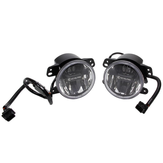 KC HiLiTES 10-18 Jeep JK 4in. Gravity G4 LED Light 10w SAE/ECE Clear Fog Beam (Pair Pack System)