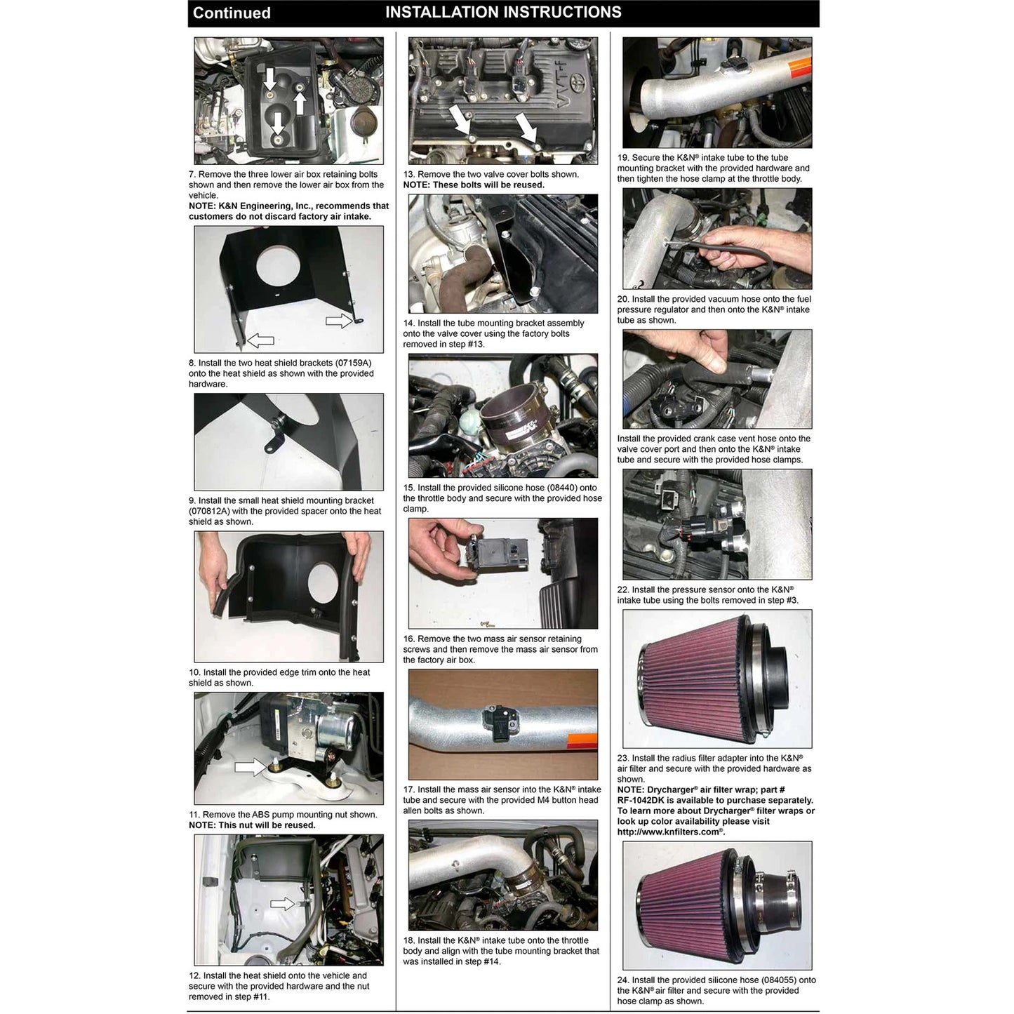 K&N 05-09 Toyota Tacoma L4-2.7L High Flow Performance Kit