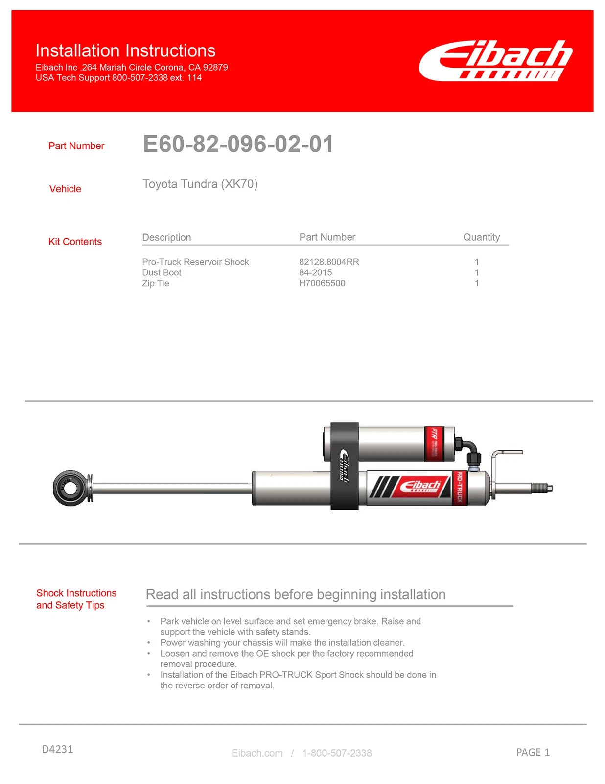 Eibach 22-24 Toyota Tundra SR XK70 Pro-Truck-Lift Stage 2R