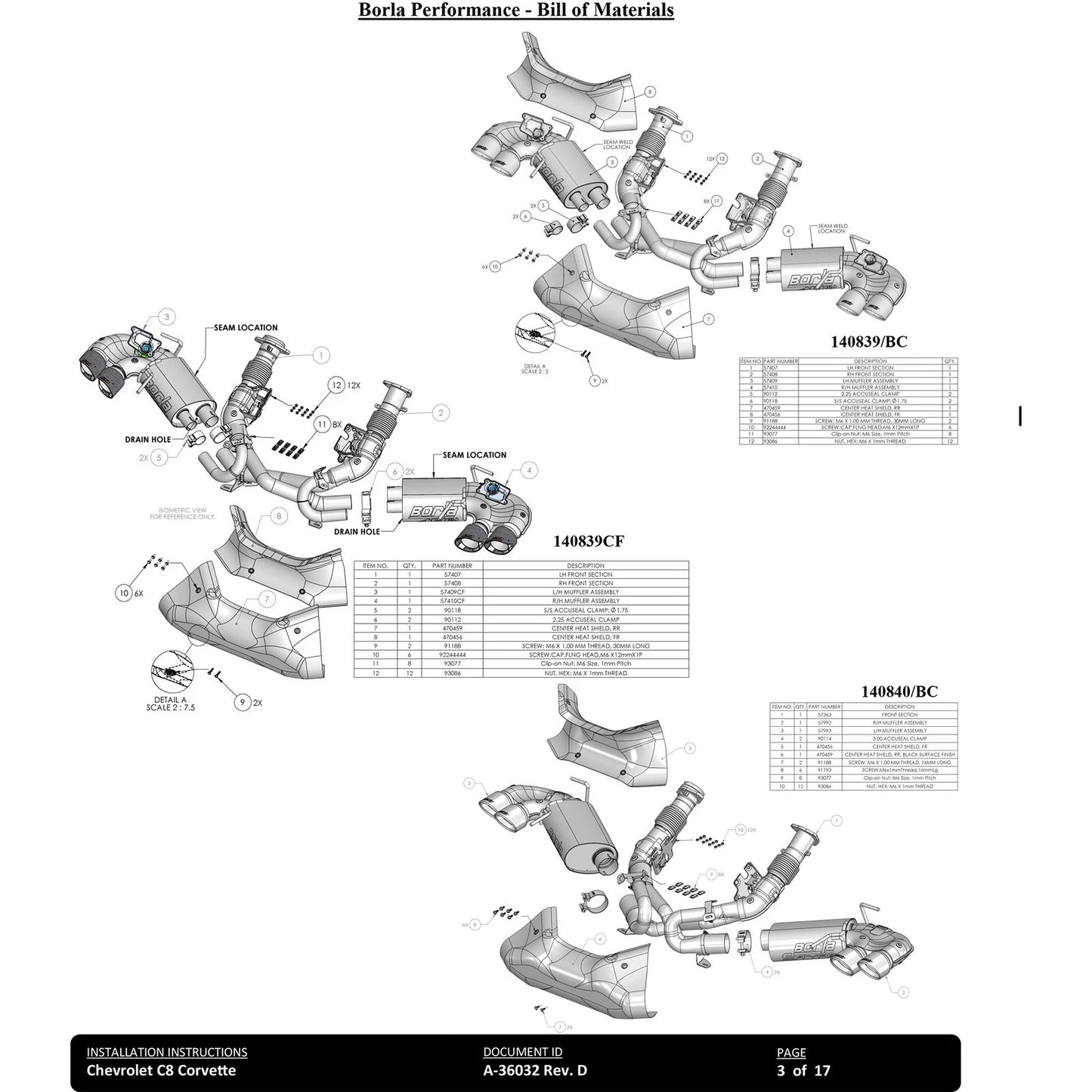 Borla 20-23 Chevy Corvette 6.2L V8 AT w/o NPP 3in ATAK Catback Exhaust - Black Chrome Tips