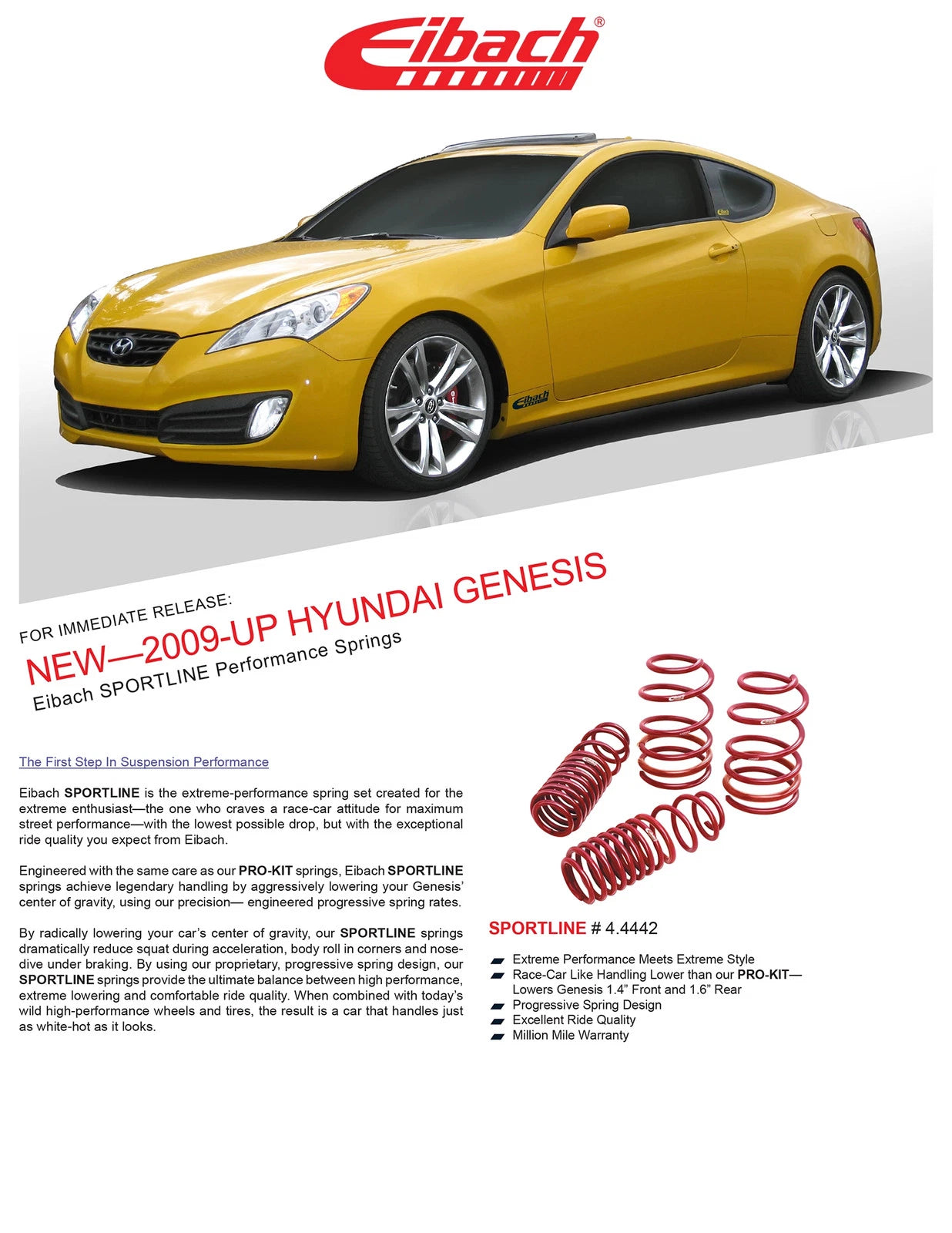 Eibach Sportline Kit for 09+ Hyundai Genesis Coupe