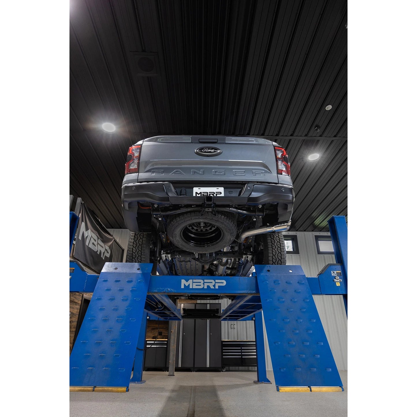 MBRP 2024+ Ford Ranger 2.7L 2.5 into 3in Single Side Exit Cat Back - Aluminum