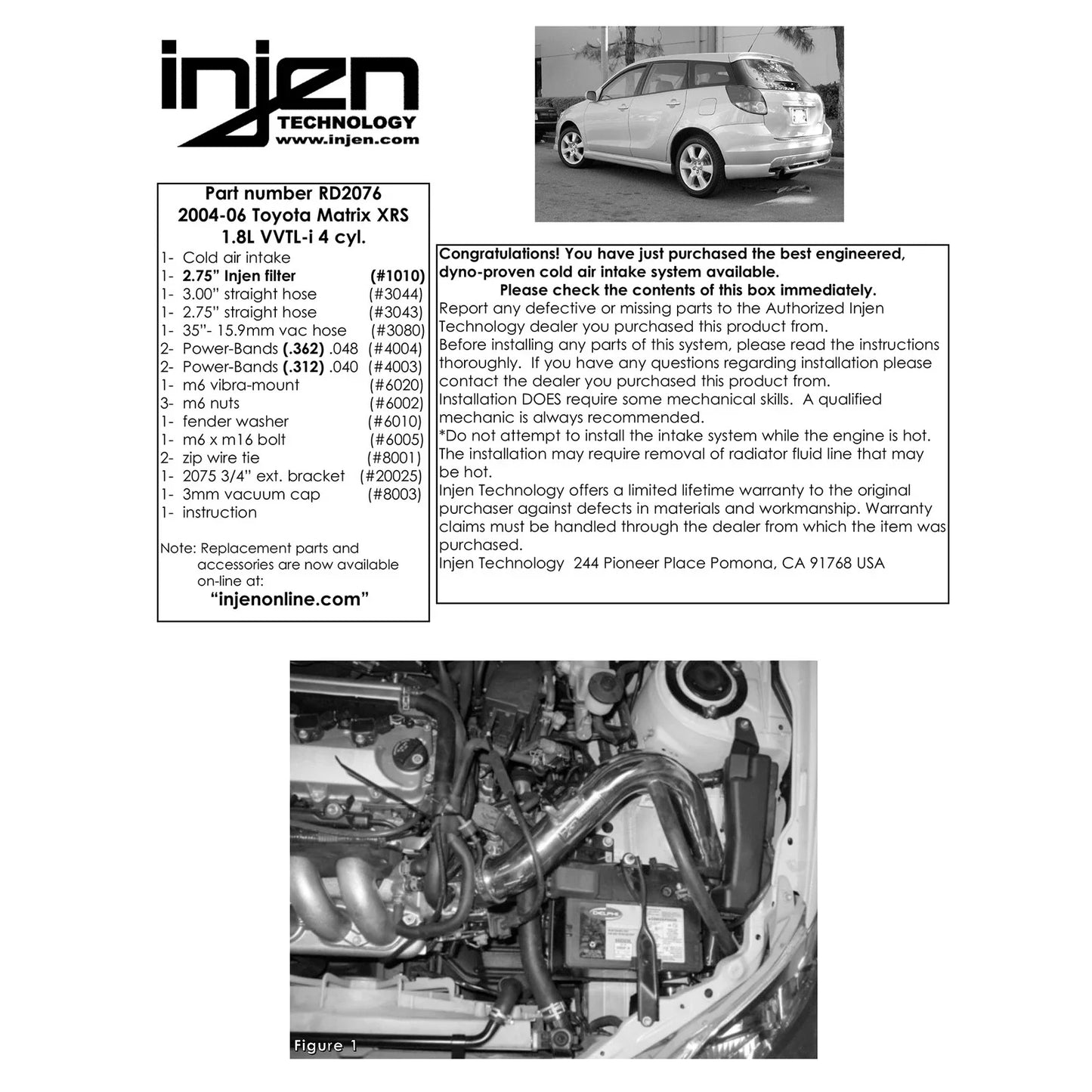 Injen 2004 Matrix XRS Polished Cold Air Intake