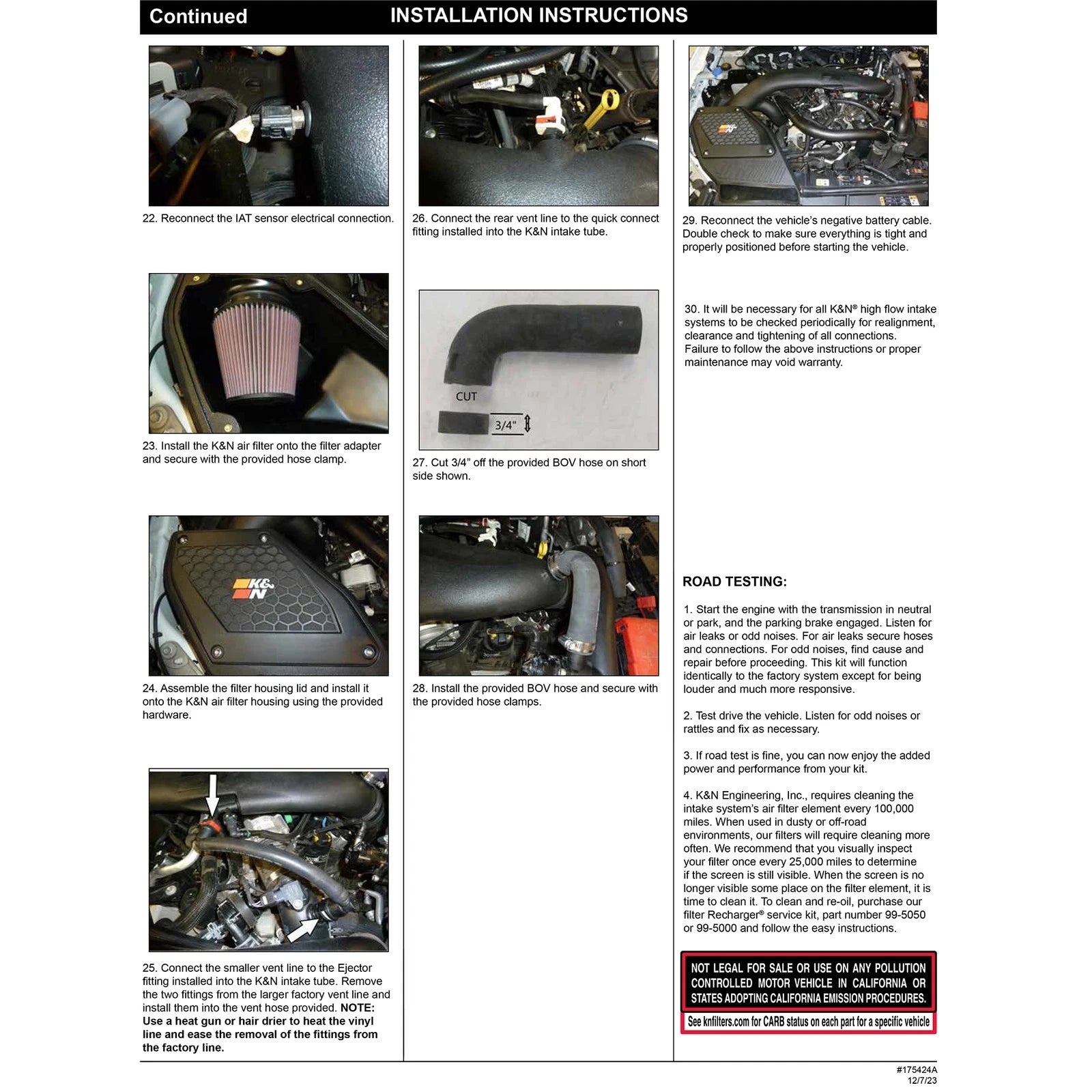 K&N 2023 Ford Bronco Raptor V6 3.0L F/I 63 Series AirCharger Performance Air Intake System
