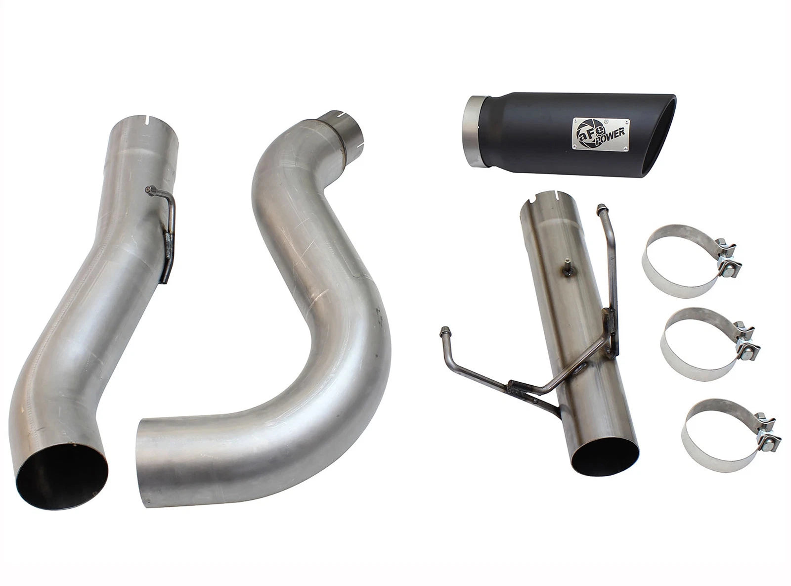 aFe MACHForce XP Exhaust Large Bore 5in DPF-Back Alu. 13-15 Dodge Trucks L6-6.7L (td) *Black Tip