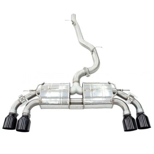 Invidia 2022+ Volkswagen Golf R MK8 76mm R400 Valved Cat Back Exhaust Straight Cut Black Tips