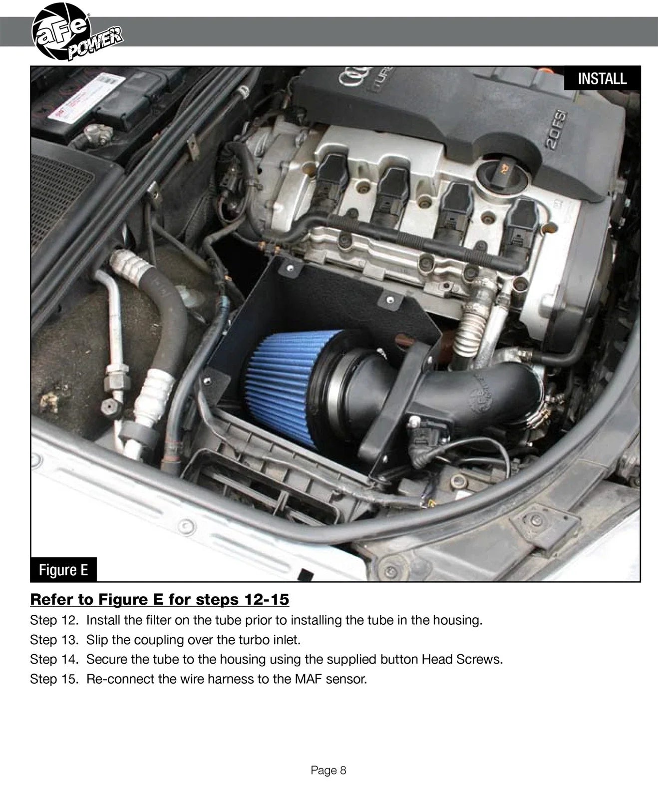 aFe MagnumFORCE Intakes Stage-2 P5R AIS P5R Audi A4 06-08 L4-2.0L (t)