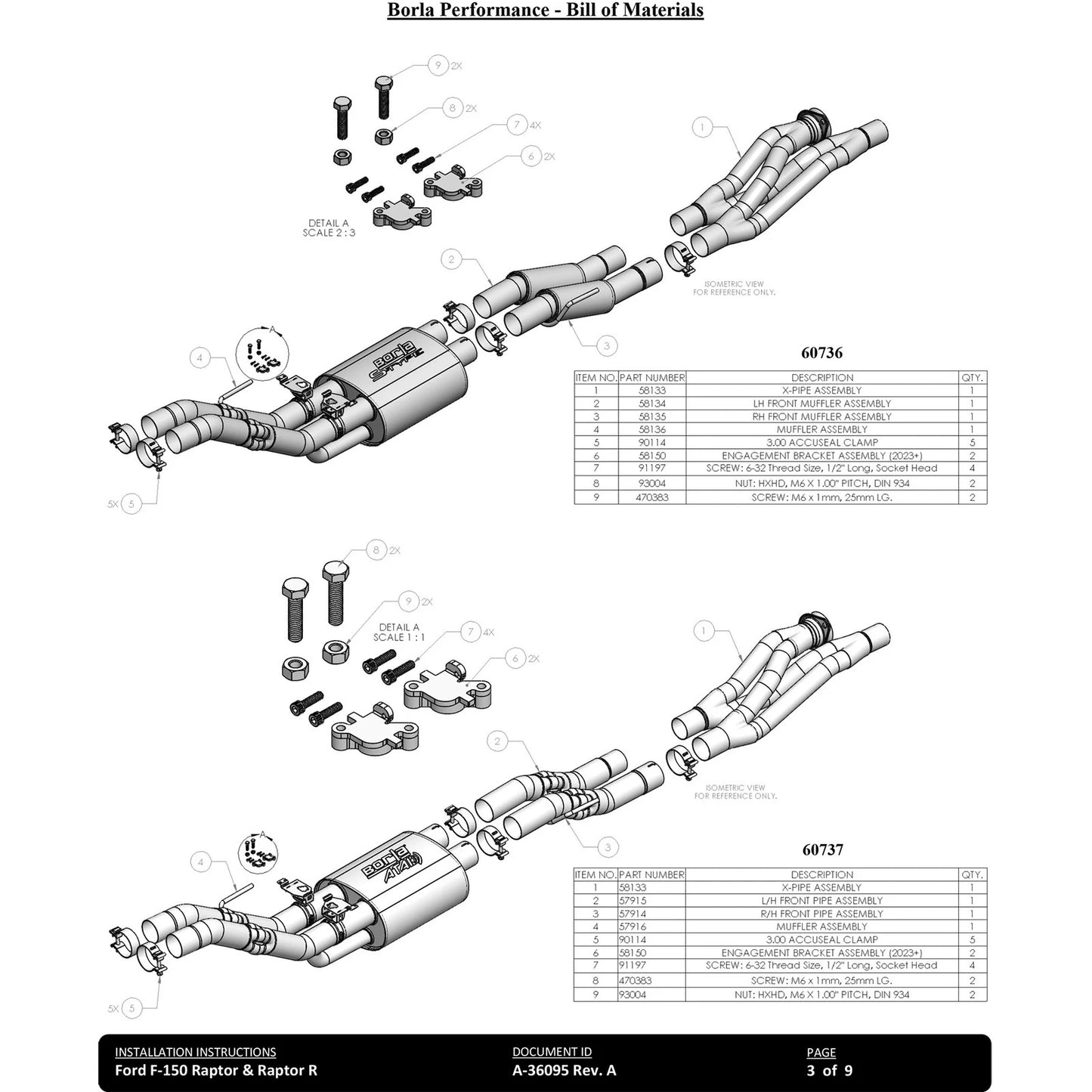 Borla 23-24 Ford F-150 Raptor R ATAK Catback Exhaust