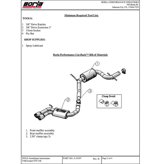 Borla 04-09 VW GTI Base SS Catback Exhaust