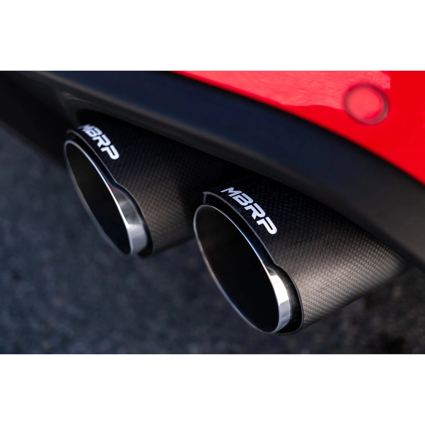MBRP 18-20 Ford Mustang GT 5.0 w/ Quad Tip Active Exhaust Cat Back Split Rear T304 w/ Carb Fib Tips