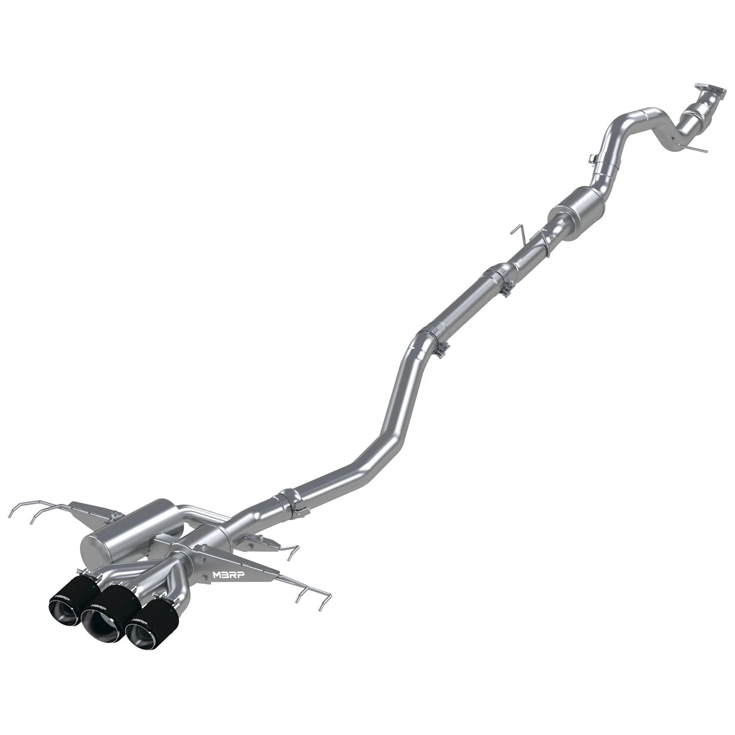 MBRP 17-22 Honda Civic Type R 2.0L T304 SS 3in Cat-Back w/Triple Center Outlet- Carbon Fiber Tips